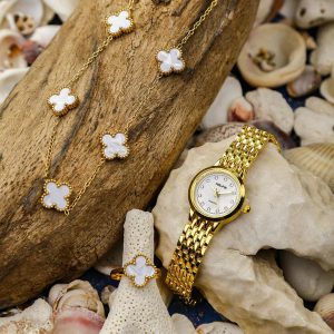 ست زنانه ساعت گردنبند انگشتر Van.Cleef مدل 3757