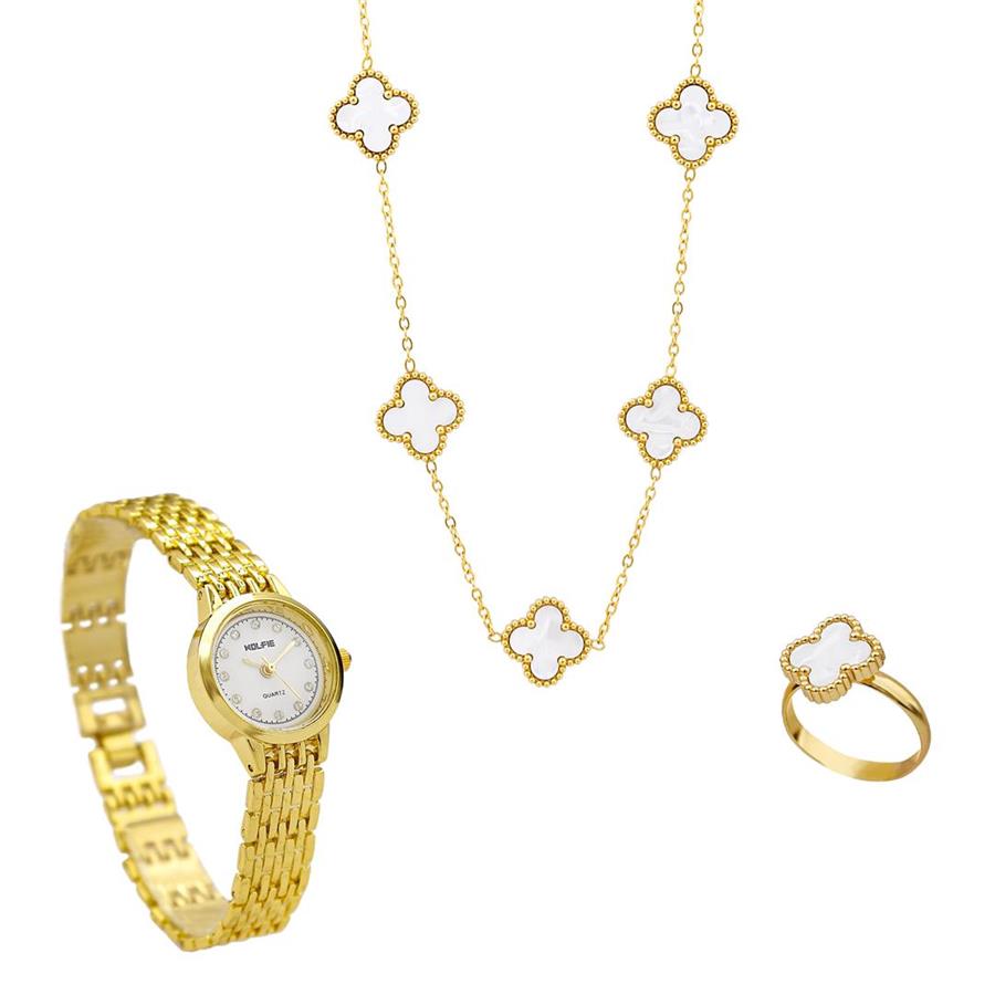 ست زنانه ساعت گردنبند انگشتر Van.Cleef مدل 3757