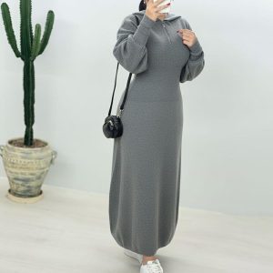 پیراهن بافت Maxi_Gray مدل 3798