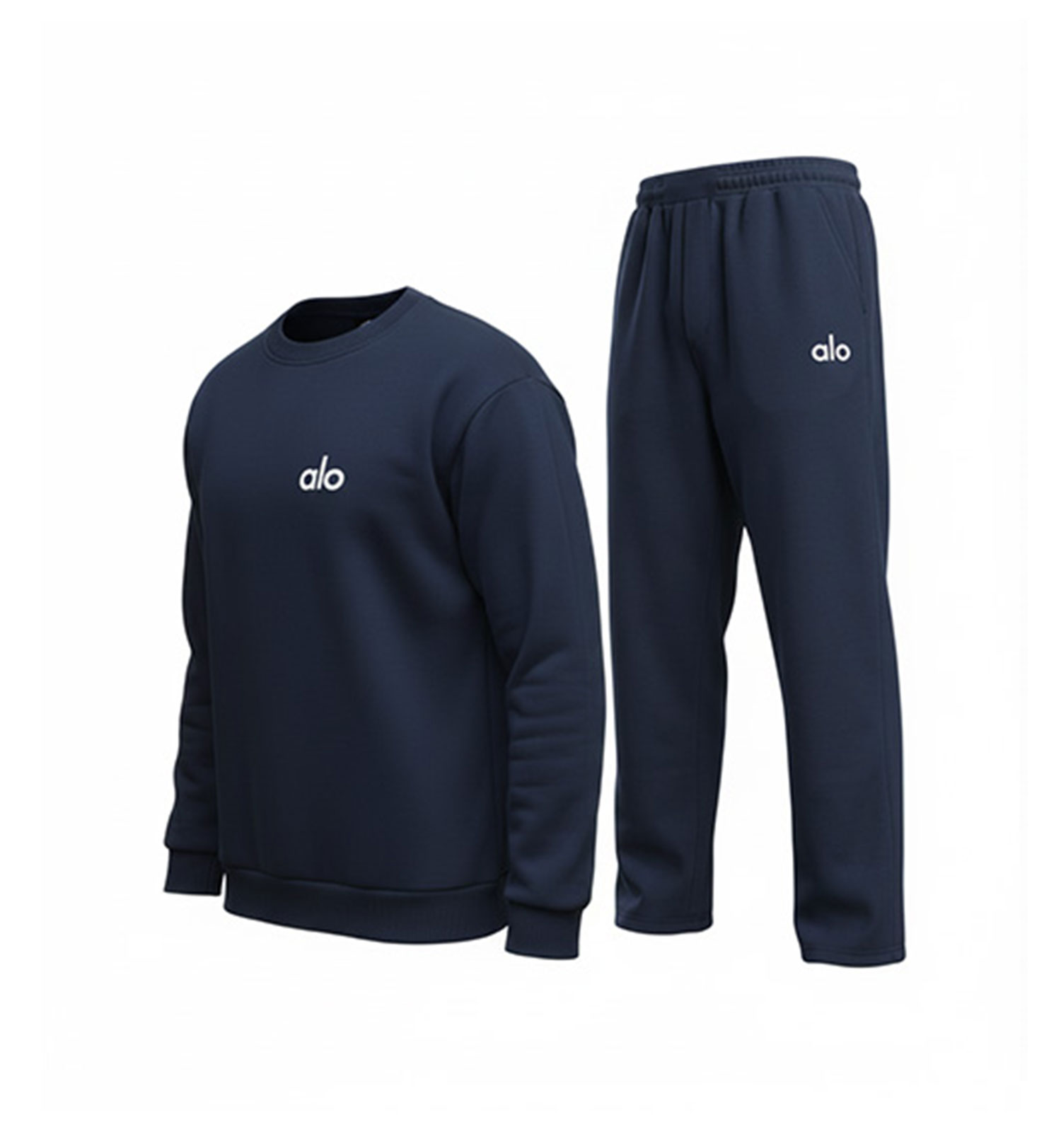 ست مردانه بلوز شلوار Alo سرمه ای ساده مدل 49218