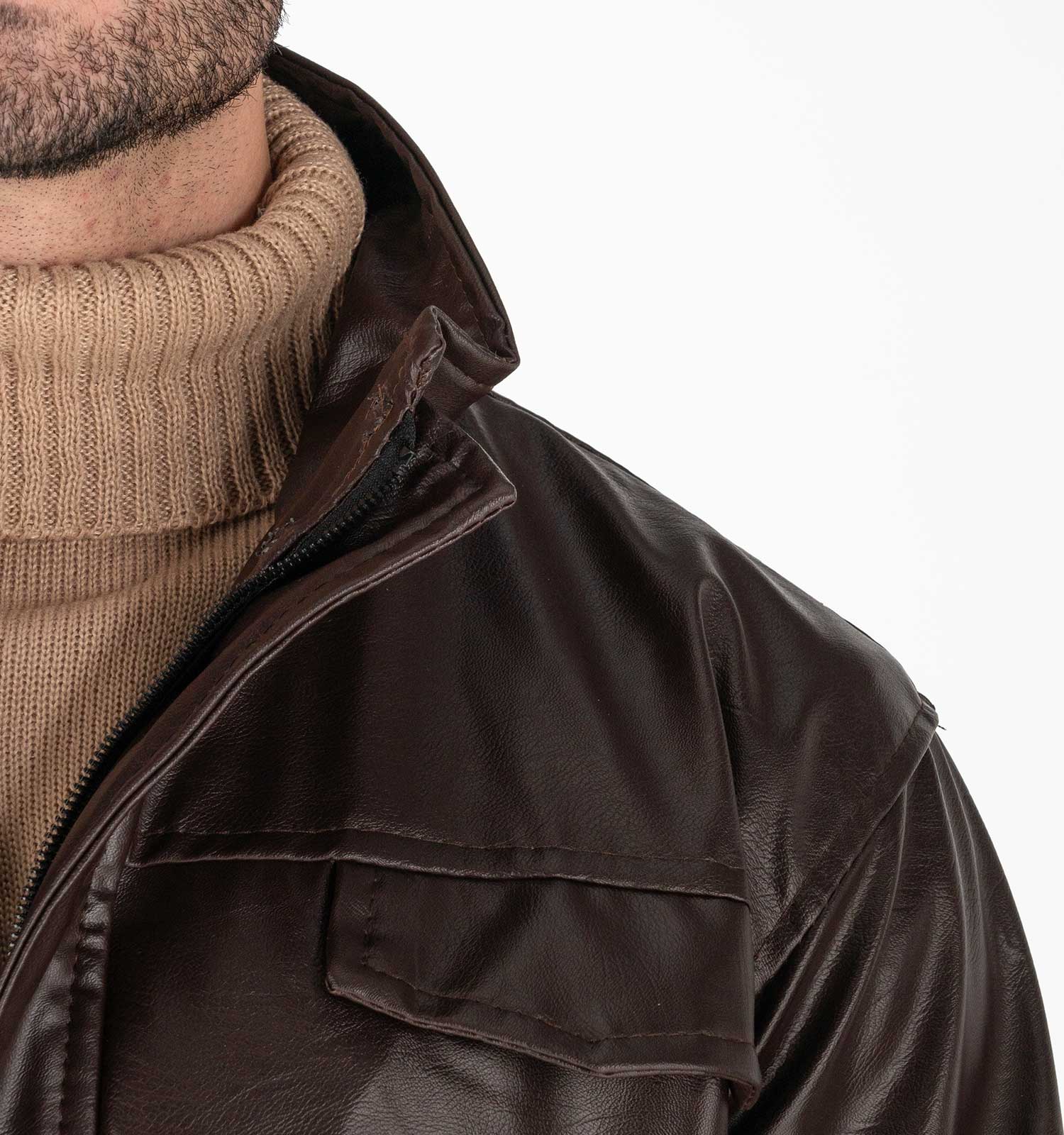 کاپشن اسپرت چرم مصنوعی مردانه مدل 49294