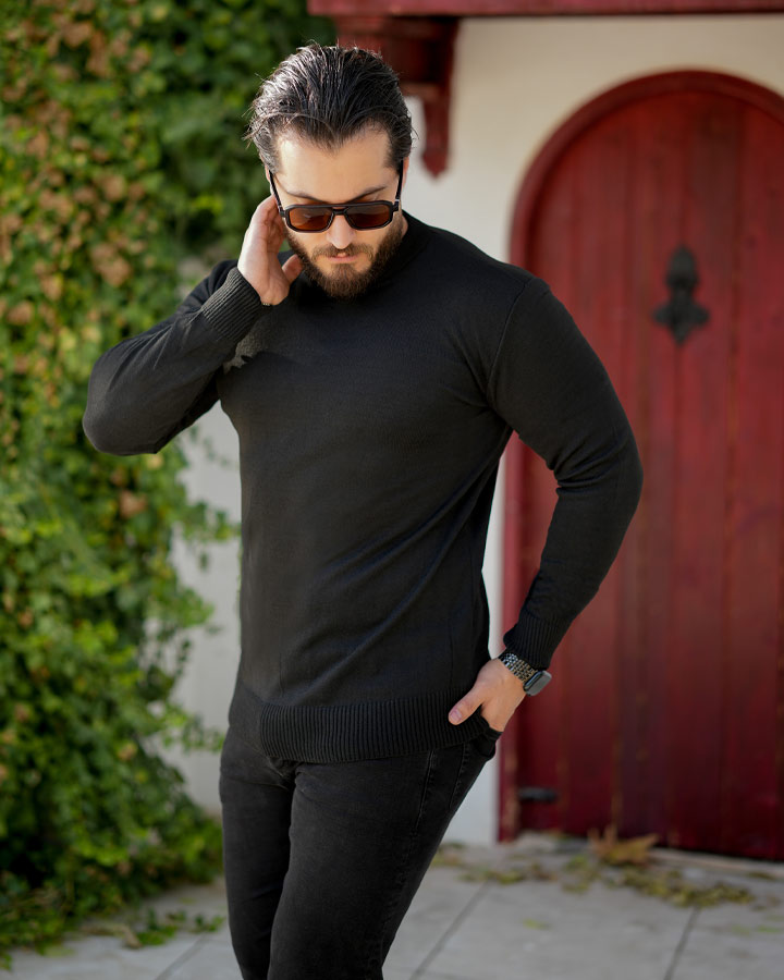 بافت مردانه مدل slaniek مشکی کد 6415