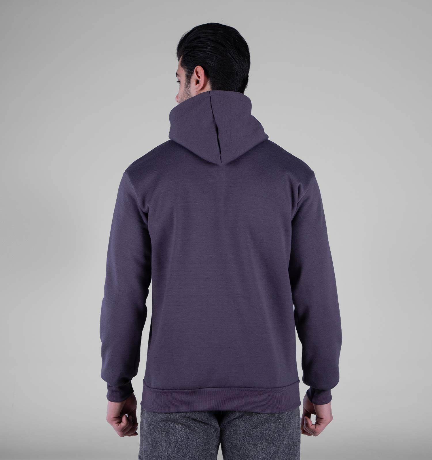 هودی مردانه کلاهدار طوسی ساده مدل 49171