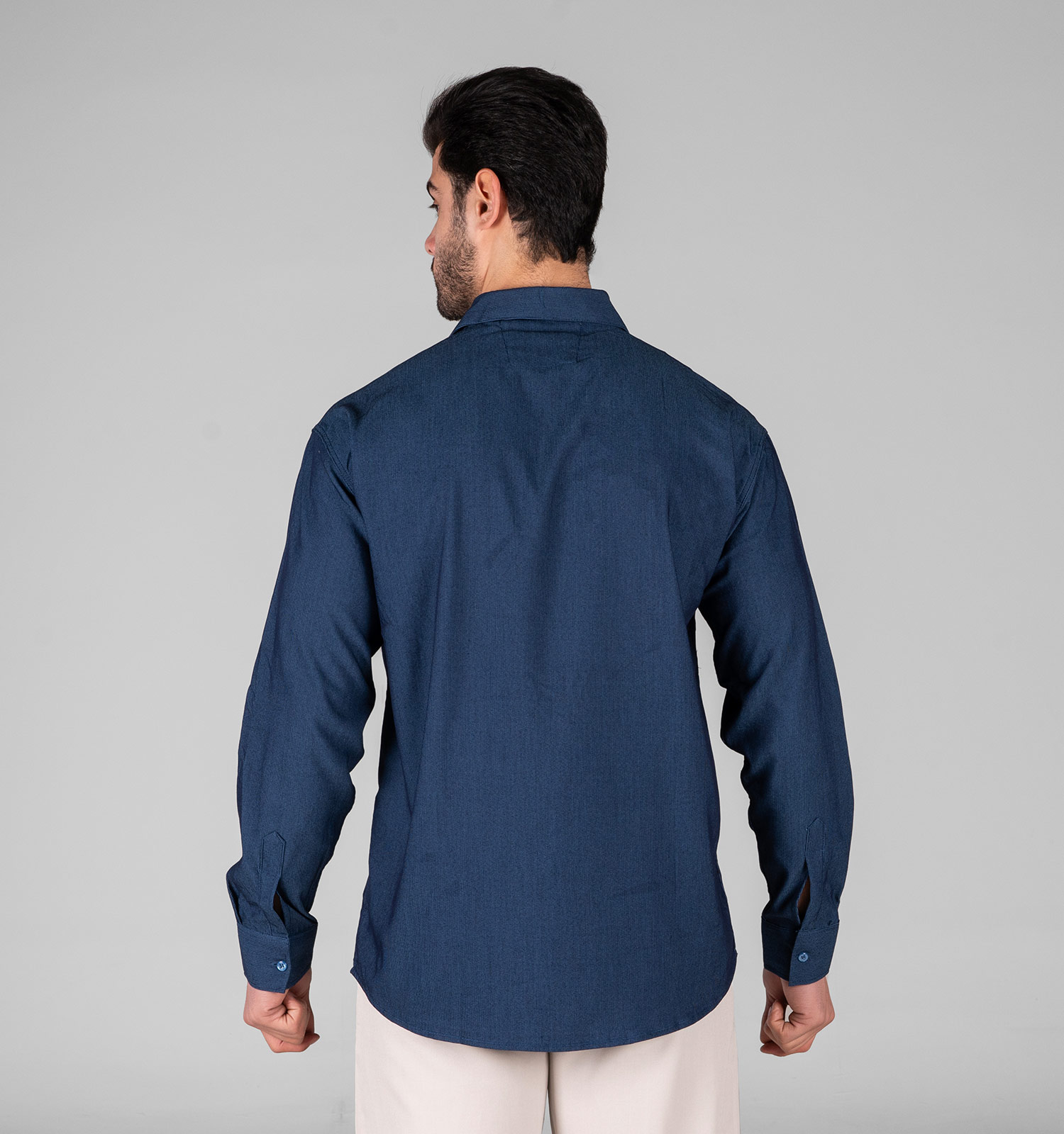 پیراهن اسپرت نخ پنبه مردانه آستین بلند ساده polo مدل 49311