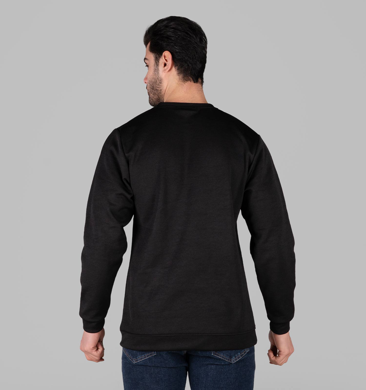 بلوز دورس مردانه یقه گرد مشکی طرحدار مدل 49331