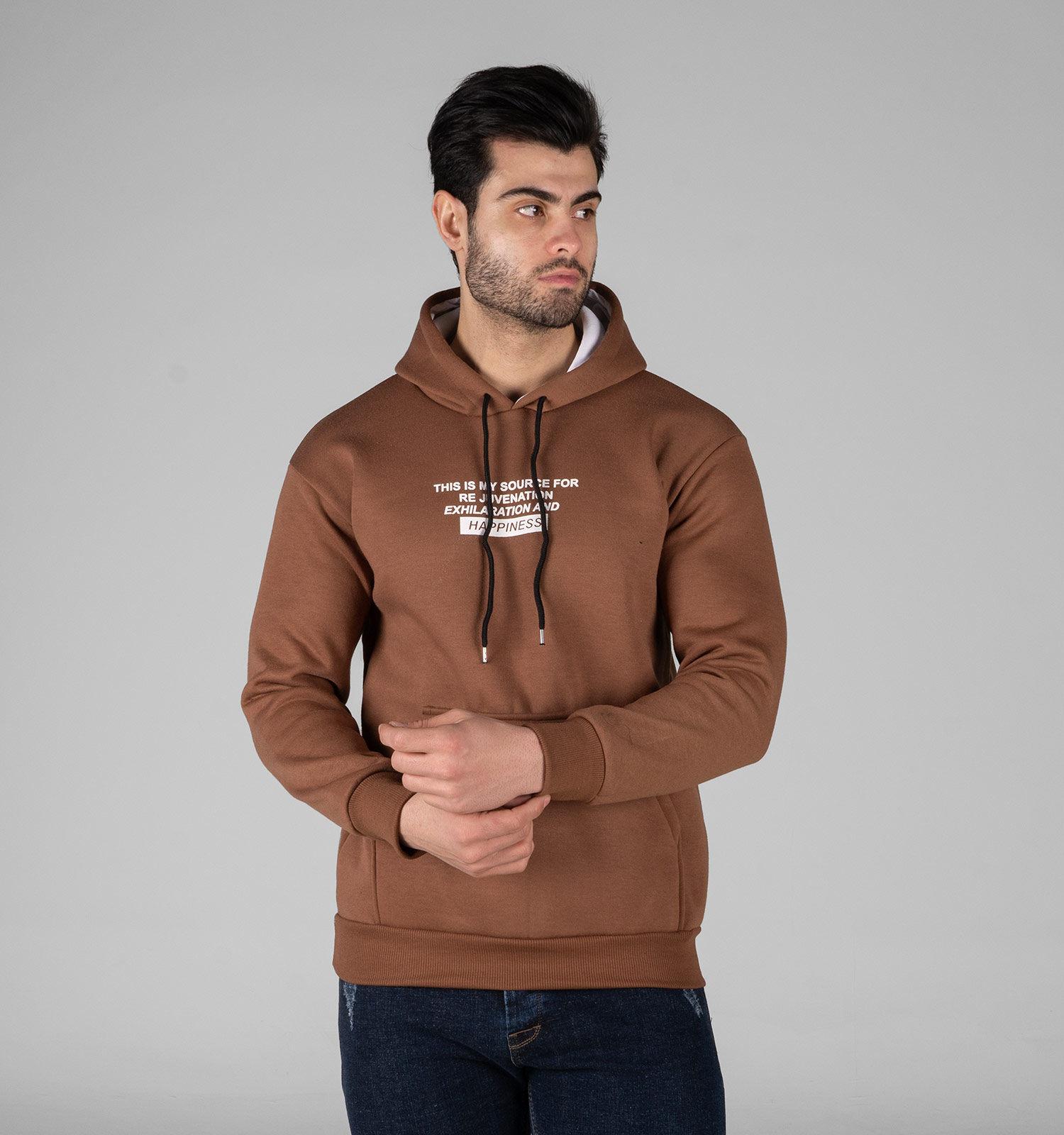 هودی مردانه کلاهدار طرحدار مدل 49307