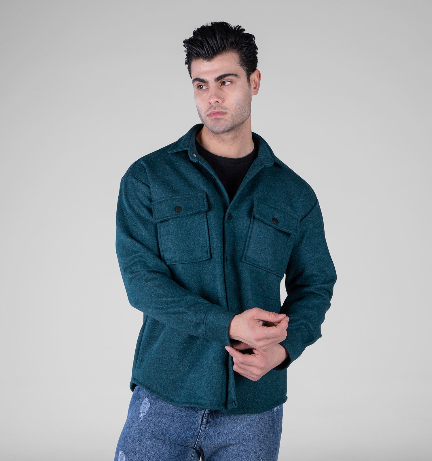 پیراهن اسپرت فوتر مردانه آستین بلند مدل 49146