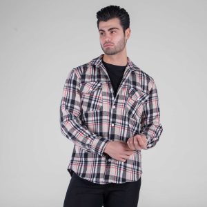 پیراهن اسپرت پشمی مردانه آستین بلند چهارخانه مدل 49157