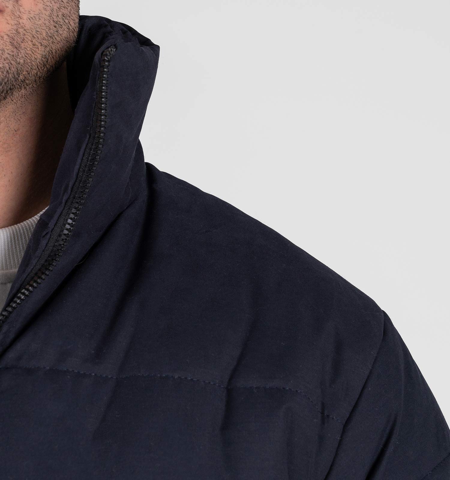 کاپشن اسپرت مموری مردانه بادی سرمه ای مدل 49255