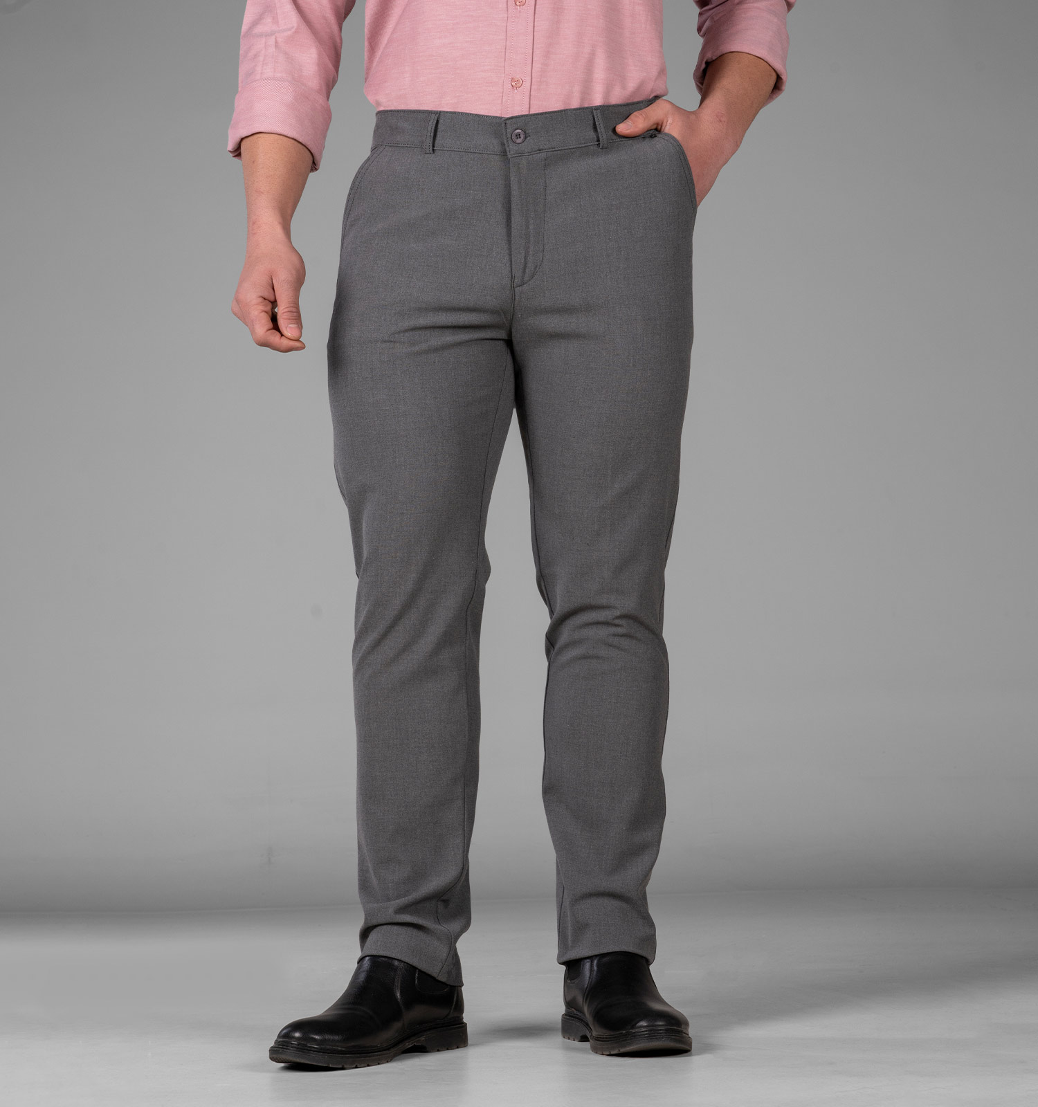 شلوار پارچه ای راسته مردانه طوسی مدل 49357