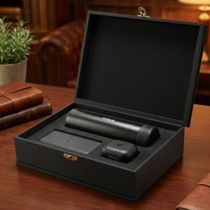 پکیج هدیه سازمانی مدیران پاور بانک 20هزار شیائومی هدفون بلوتوثی انکر R50 فلاسک دماسنج دار جعبه لاکچری