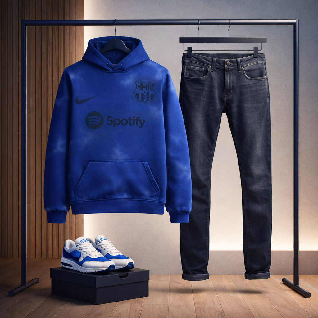 هودی مدل بارسلونا آبی