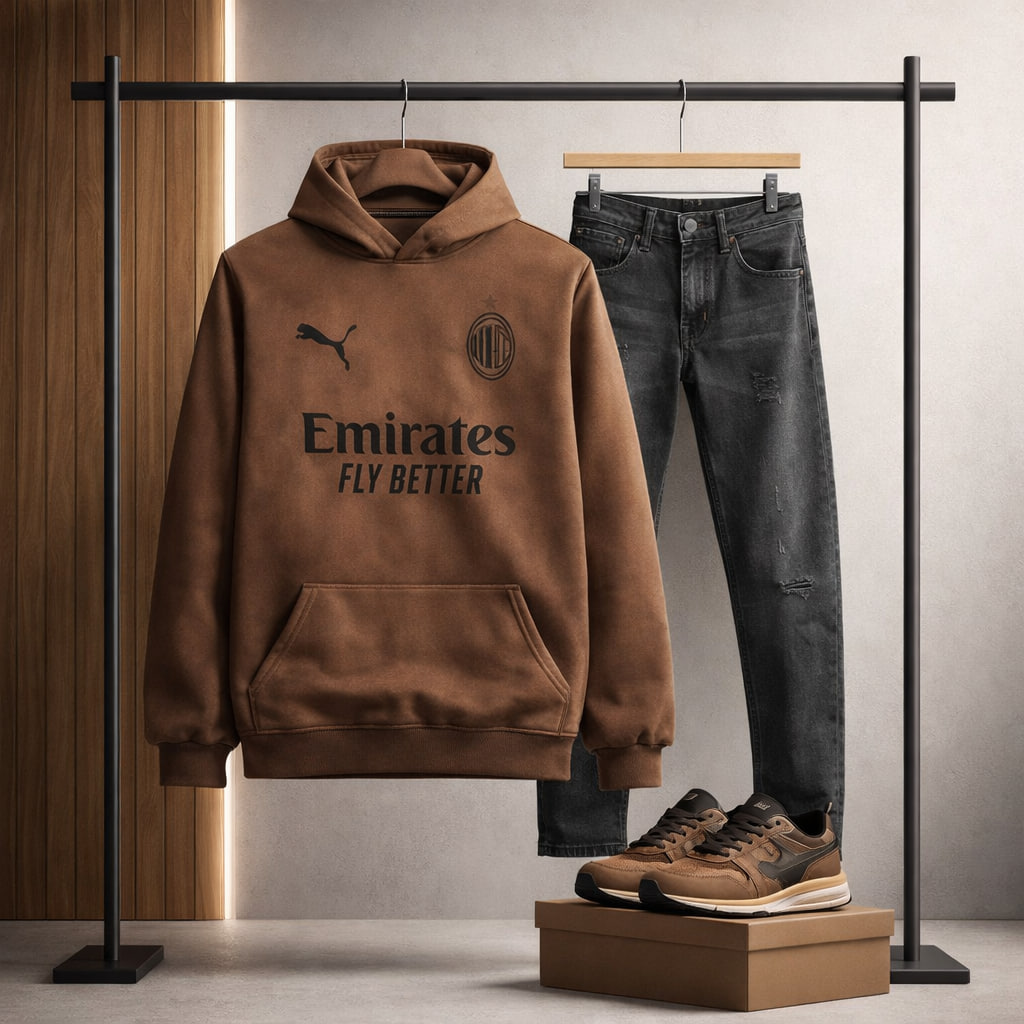 هودی مدل آث میلان قهوه ای