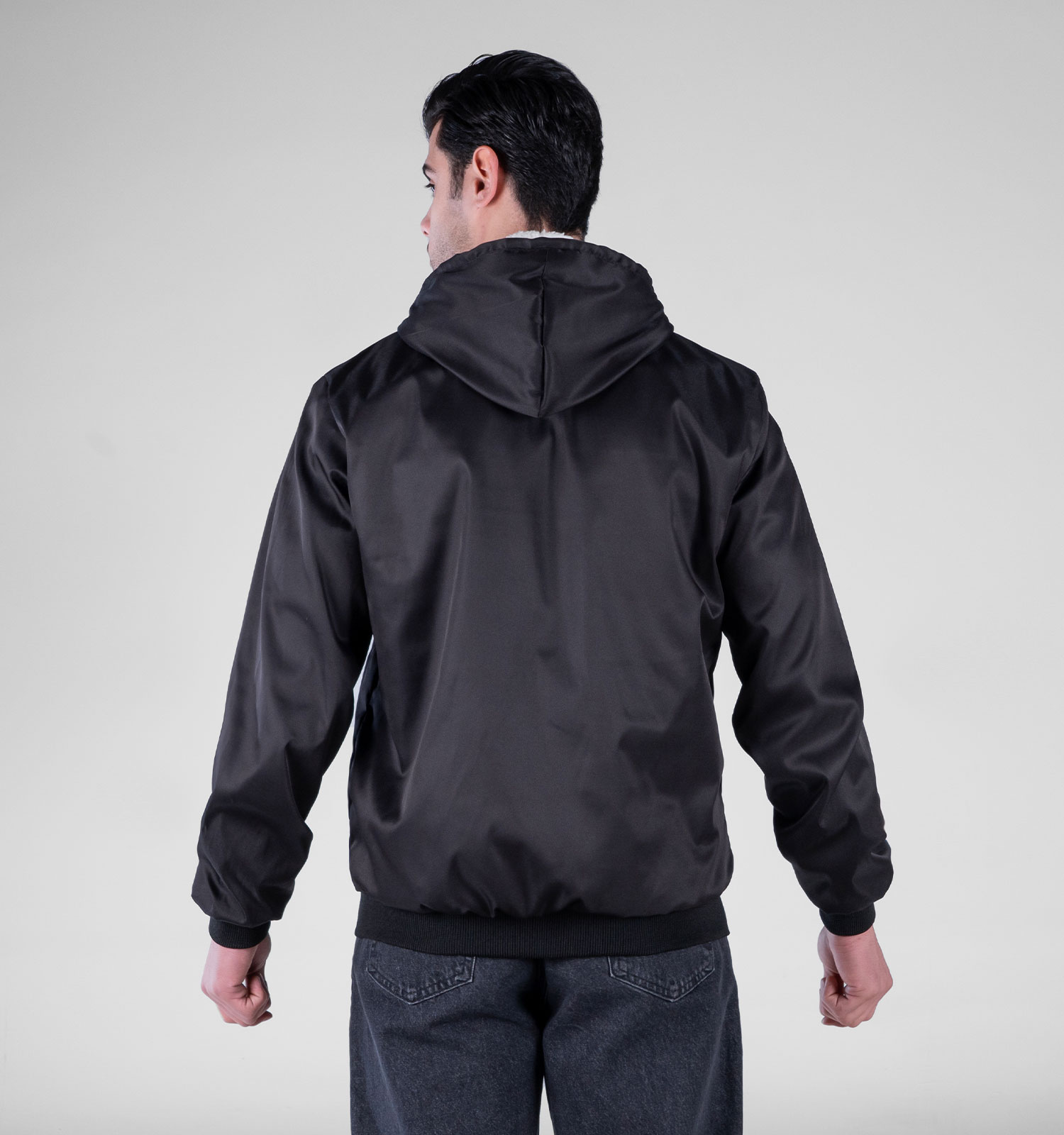 کاپشن مردانه بادگیر مشکی مدل 49349