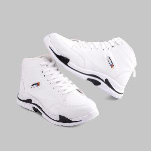 کفش ساقدار مردانه Fashion سفید بنددار مدل 49300