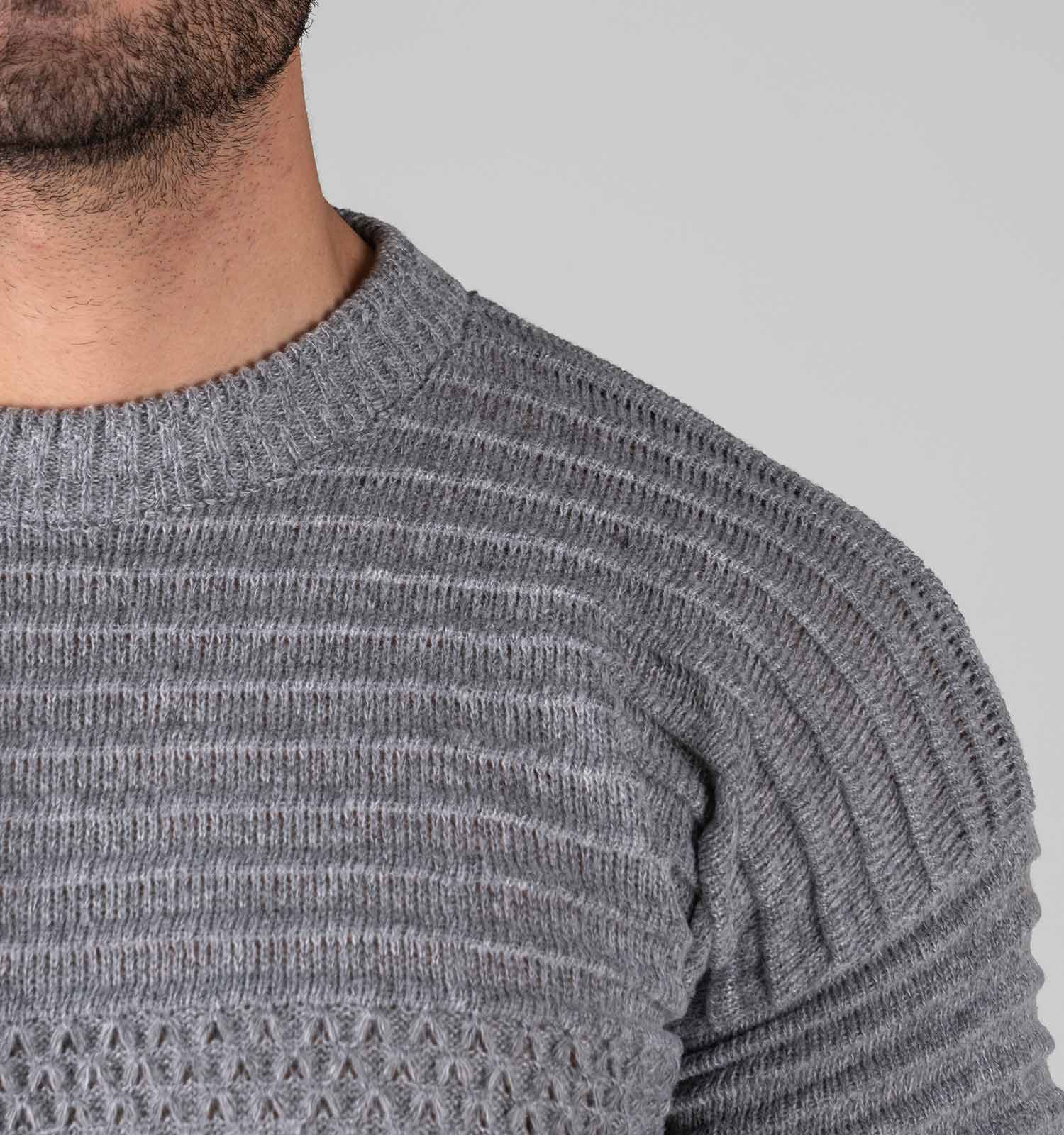 بافت مردانه یقه گرد فری سایز طرحدار مدل 49318