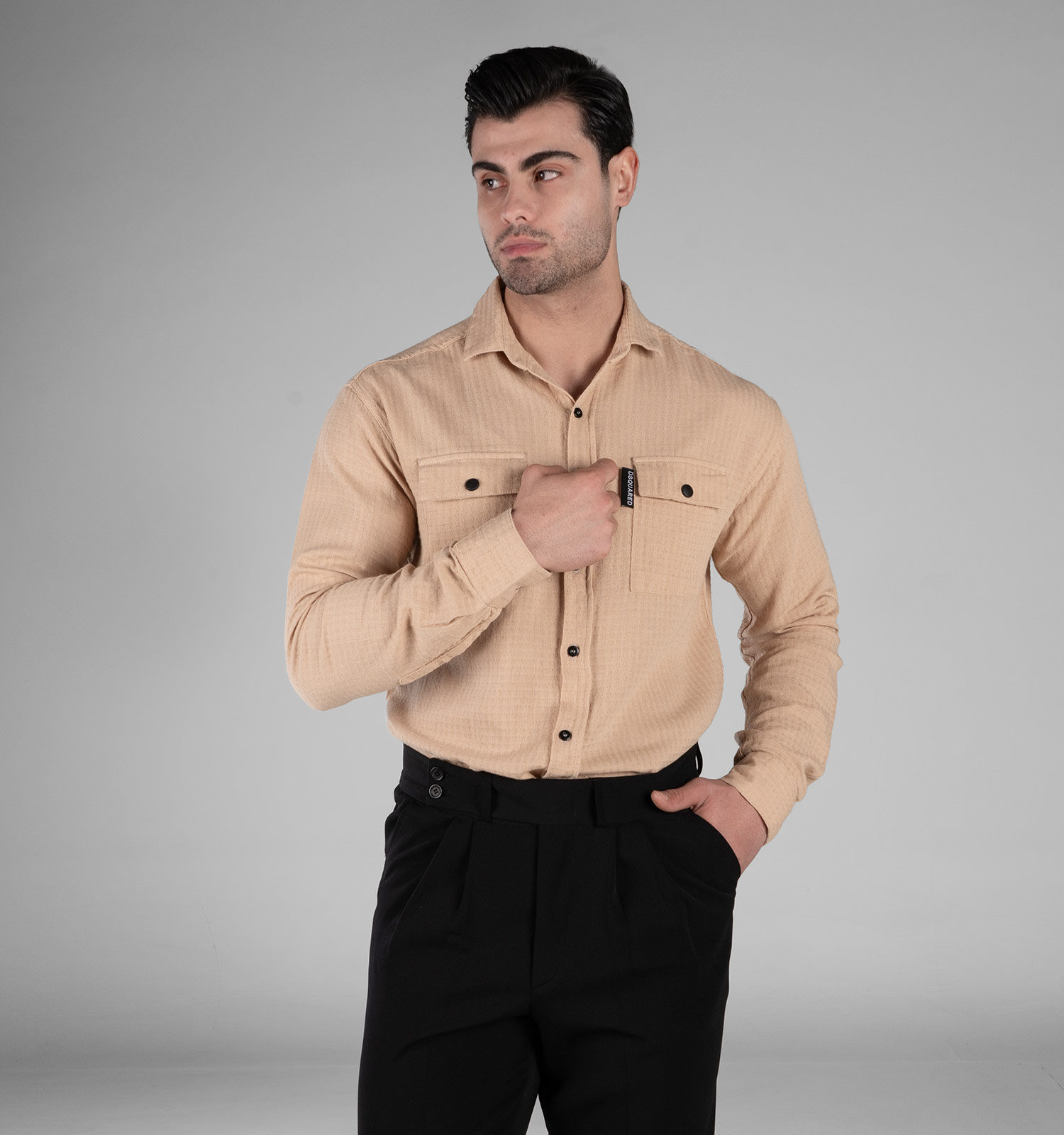 پیراهن مردانه آستین بلند ساده مدل 49257