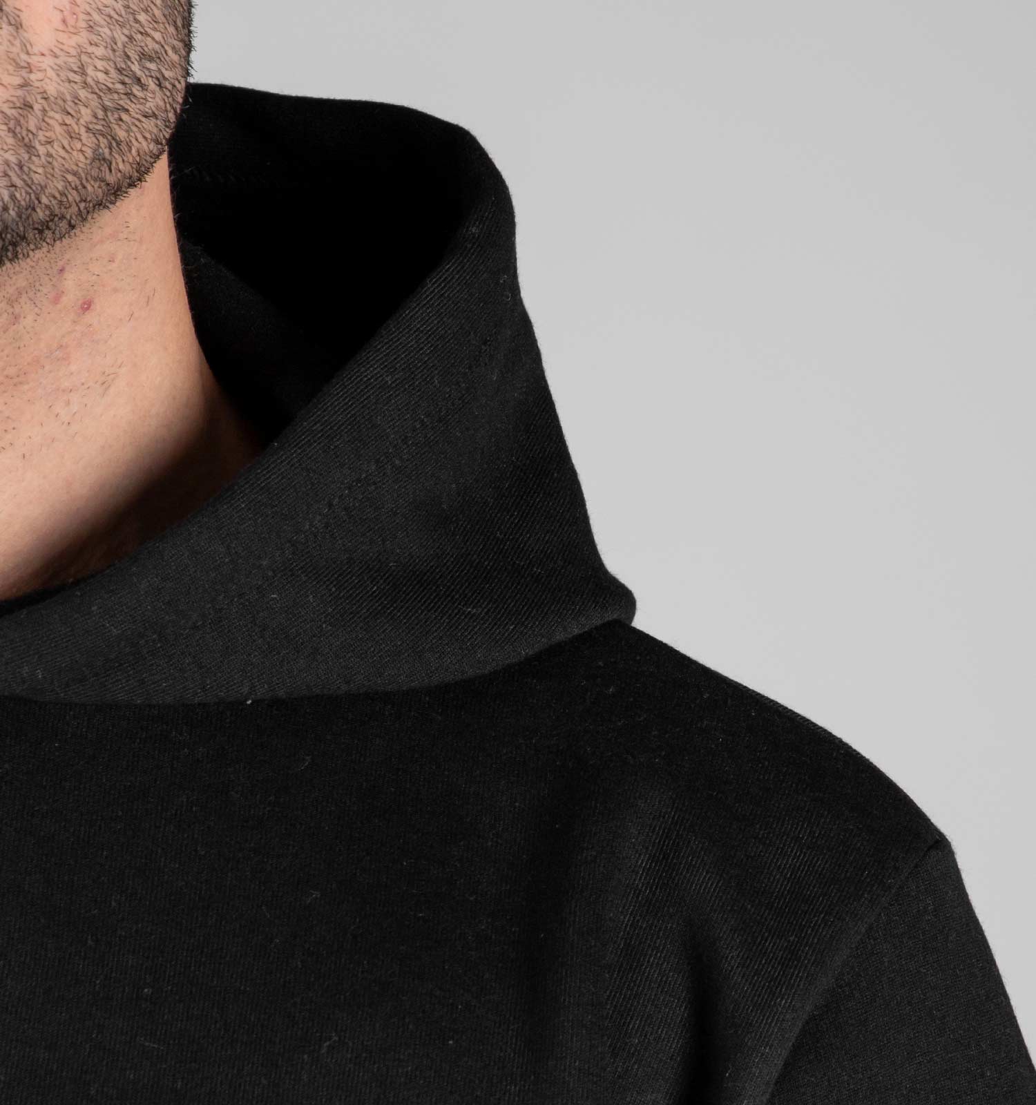 هودی مردانه کلاهدار مشکی طرحدار مدل 49174