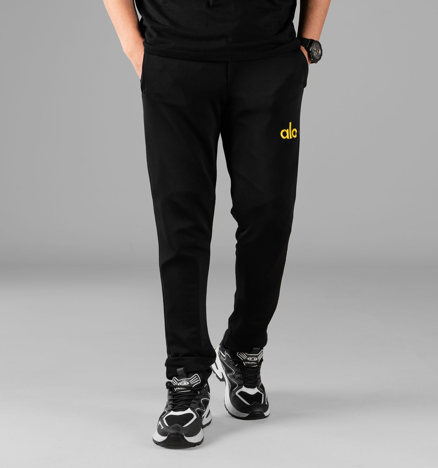 شلوار ورزشی راسته مردانه مشکی Alo مدل 49305