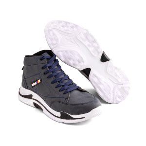 کفش ساقدار مردانه Fashion طوسی بنددار مدل 49302