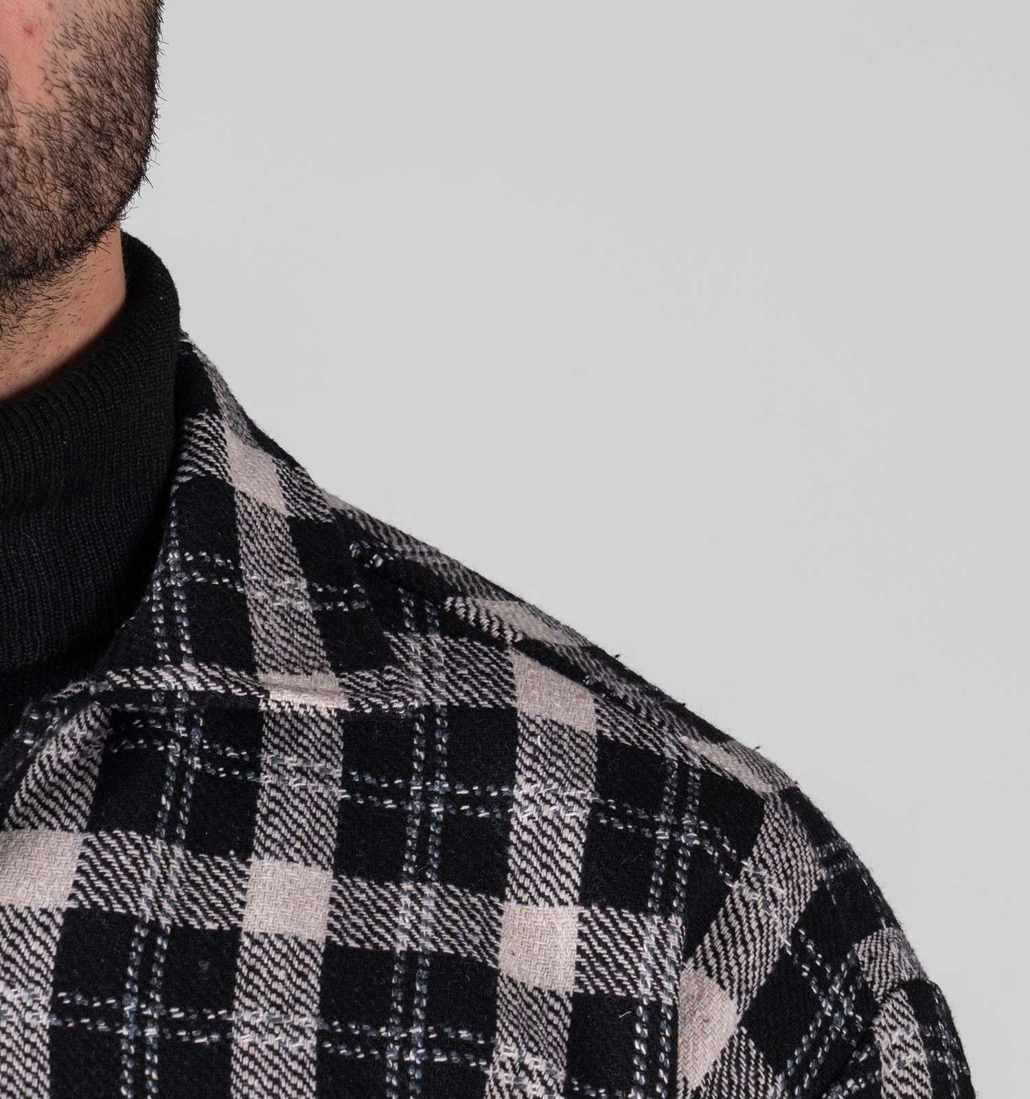 پیراهن اسپرت پشمی مردانه آستین بلند چهارخانه مدل 49340