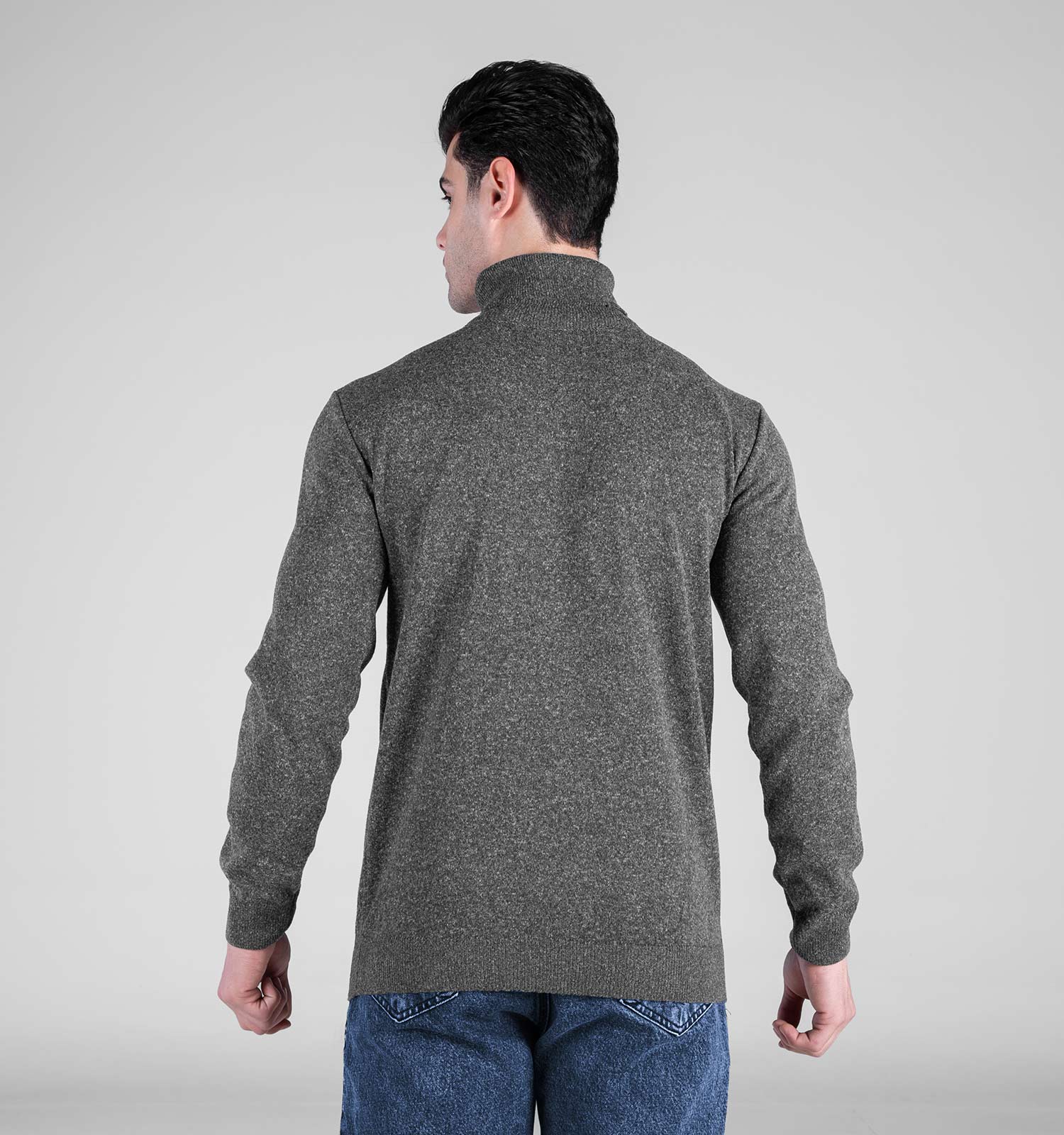 بافت مردانه یقه اسکی فری سایز ساده مدل 49122