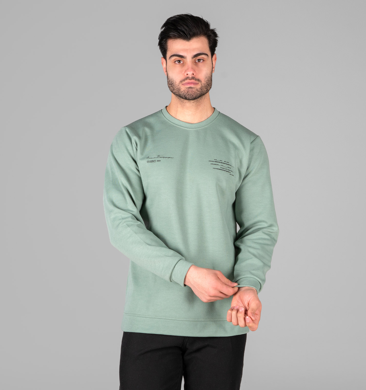 بلوز دورس مردانه یقه گرد طرحدار مدل 49328