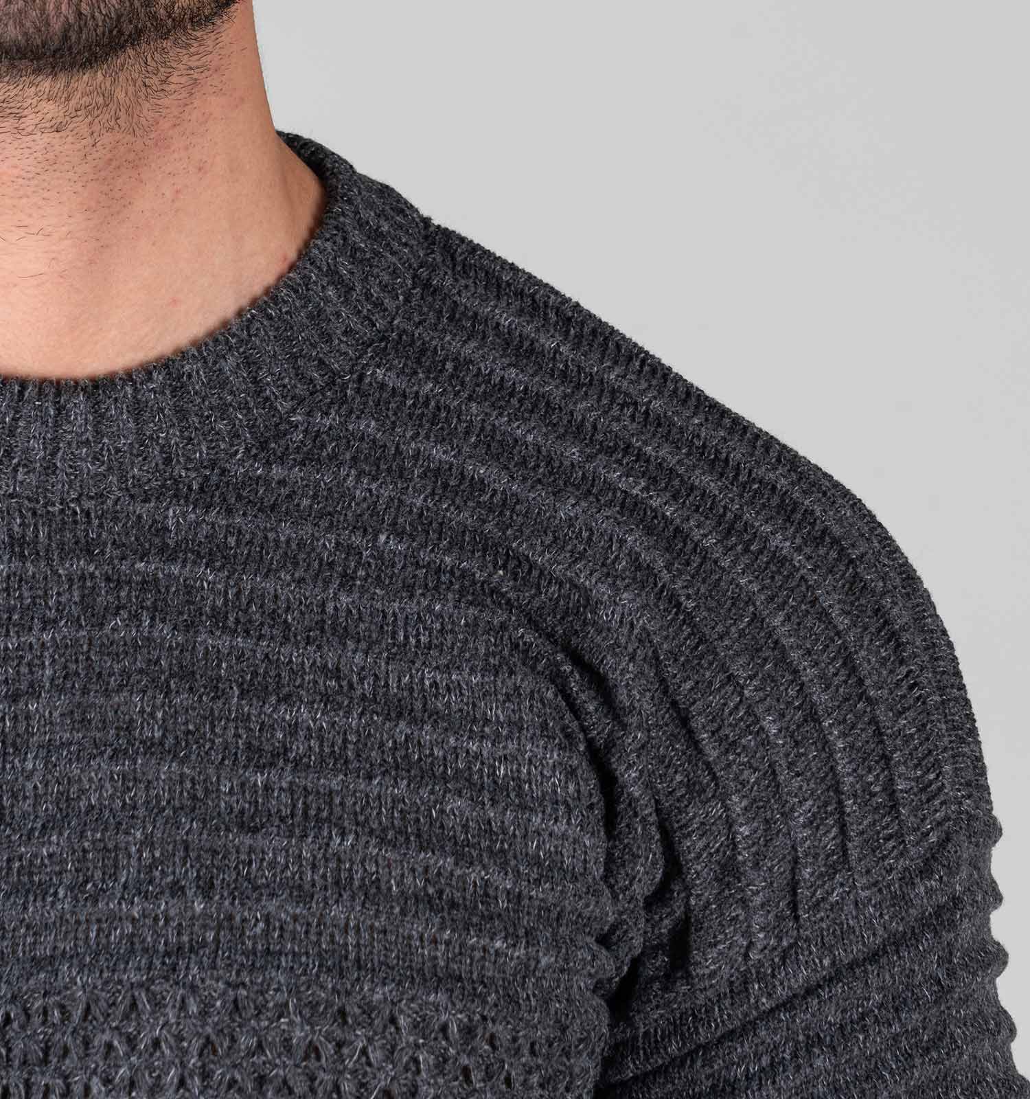 بافت مردانه یقه گرد فری سایز طرحدار مدل 49319