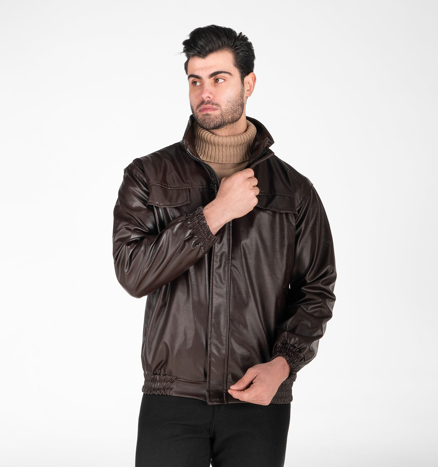 کاپشن اسپرت چرم مصنوعی مردانه مدل 49294
