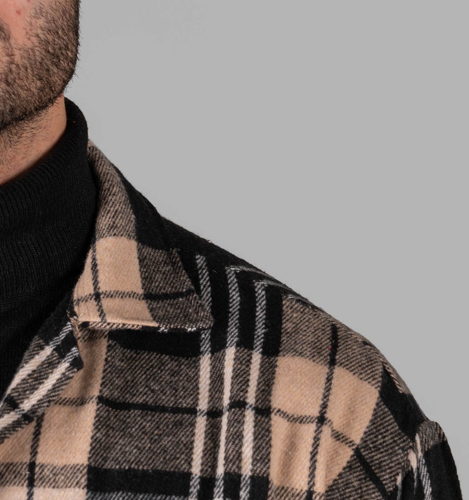 پیراهن اسپرت پشمی مردانه آستین بلند چهارخانه مدل 49342