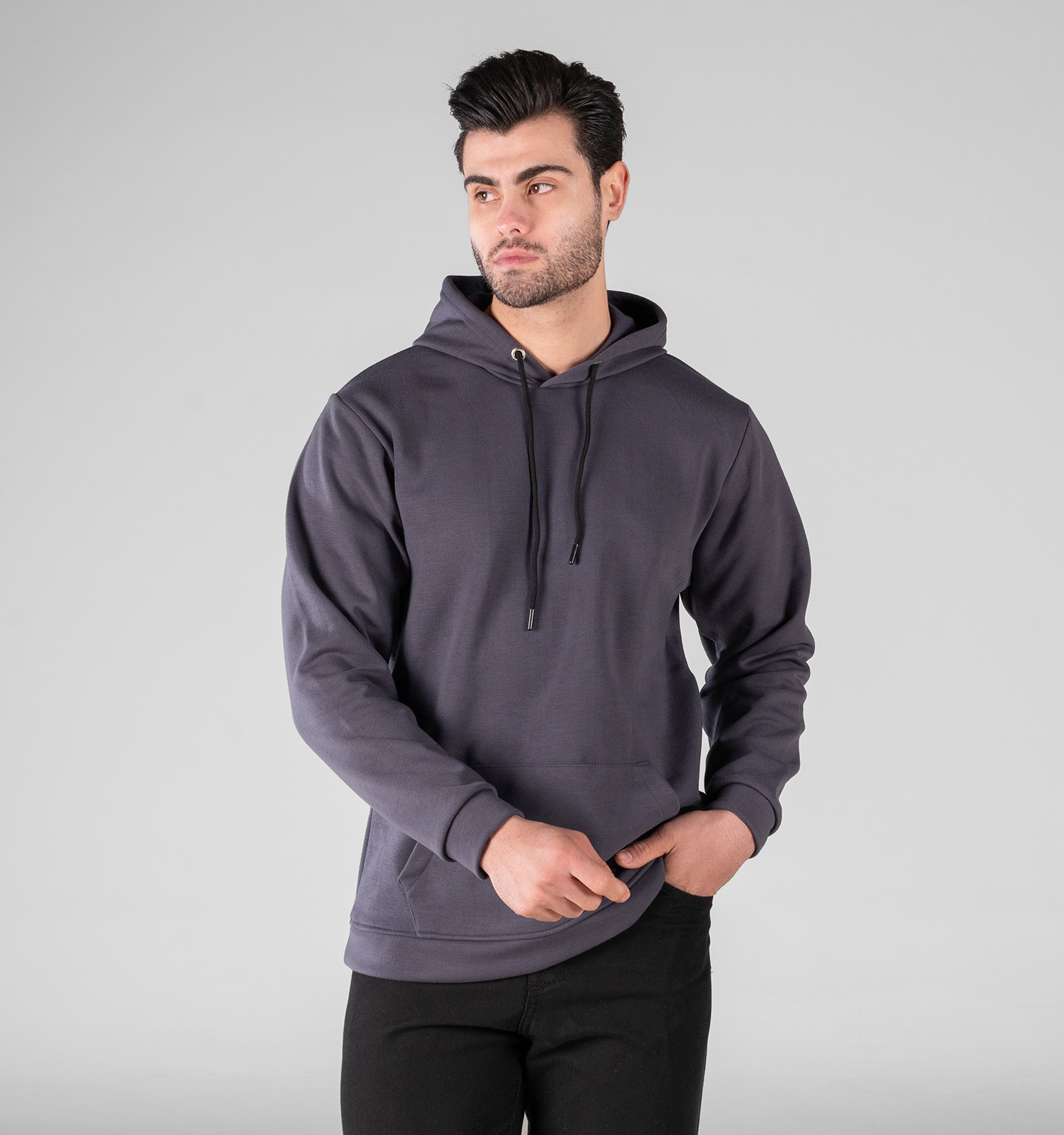 هودی مردانه کلاهدار ساده مدل 49062