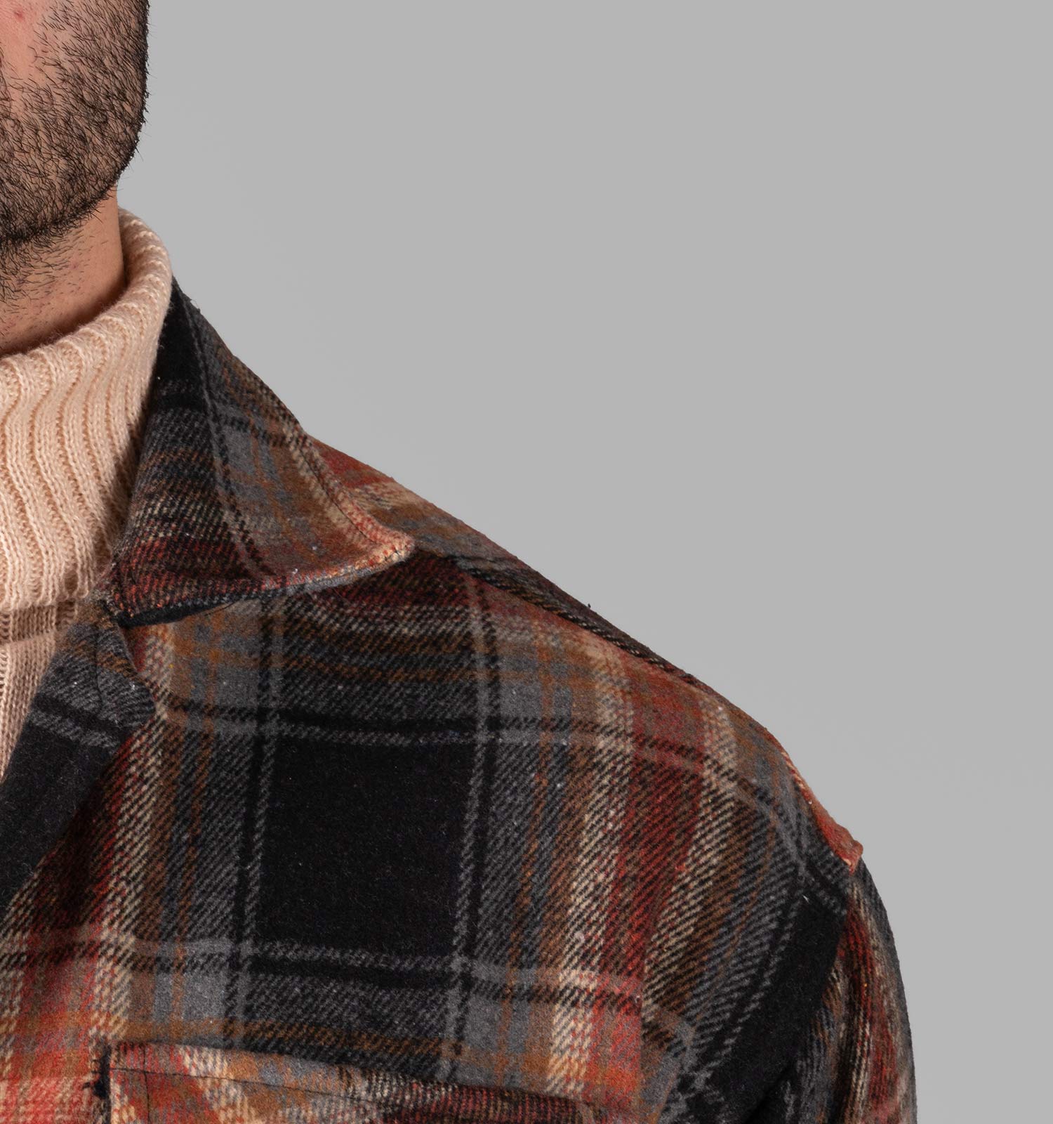 پیراهن اسپرت پشمی مردانه آستین بلند چهارخانه مدل 49341