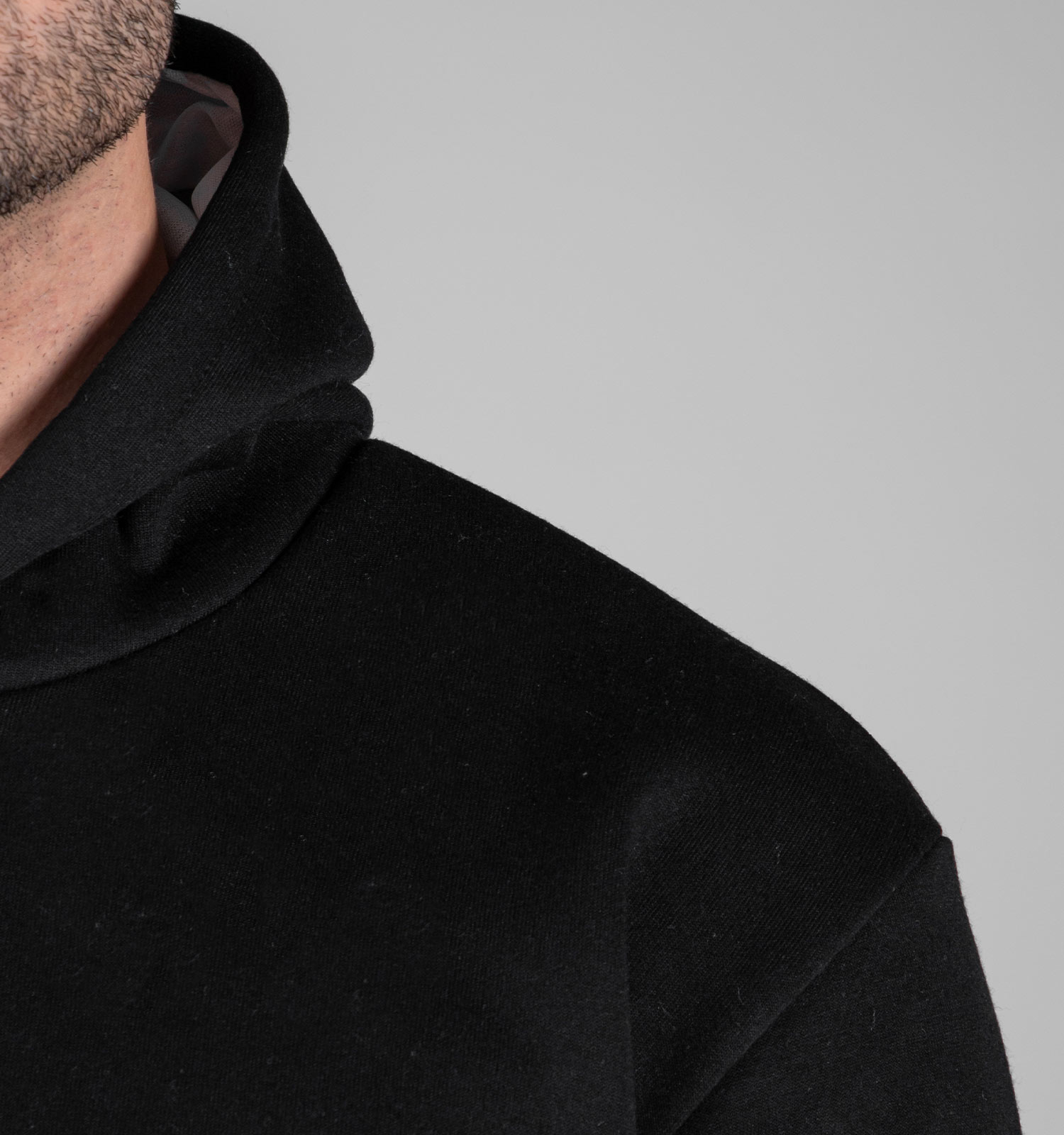 هودی مردانه کلاهدار مشکی ساده مدل 49170