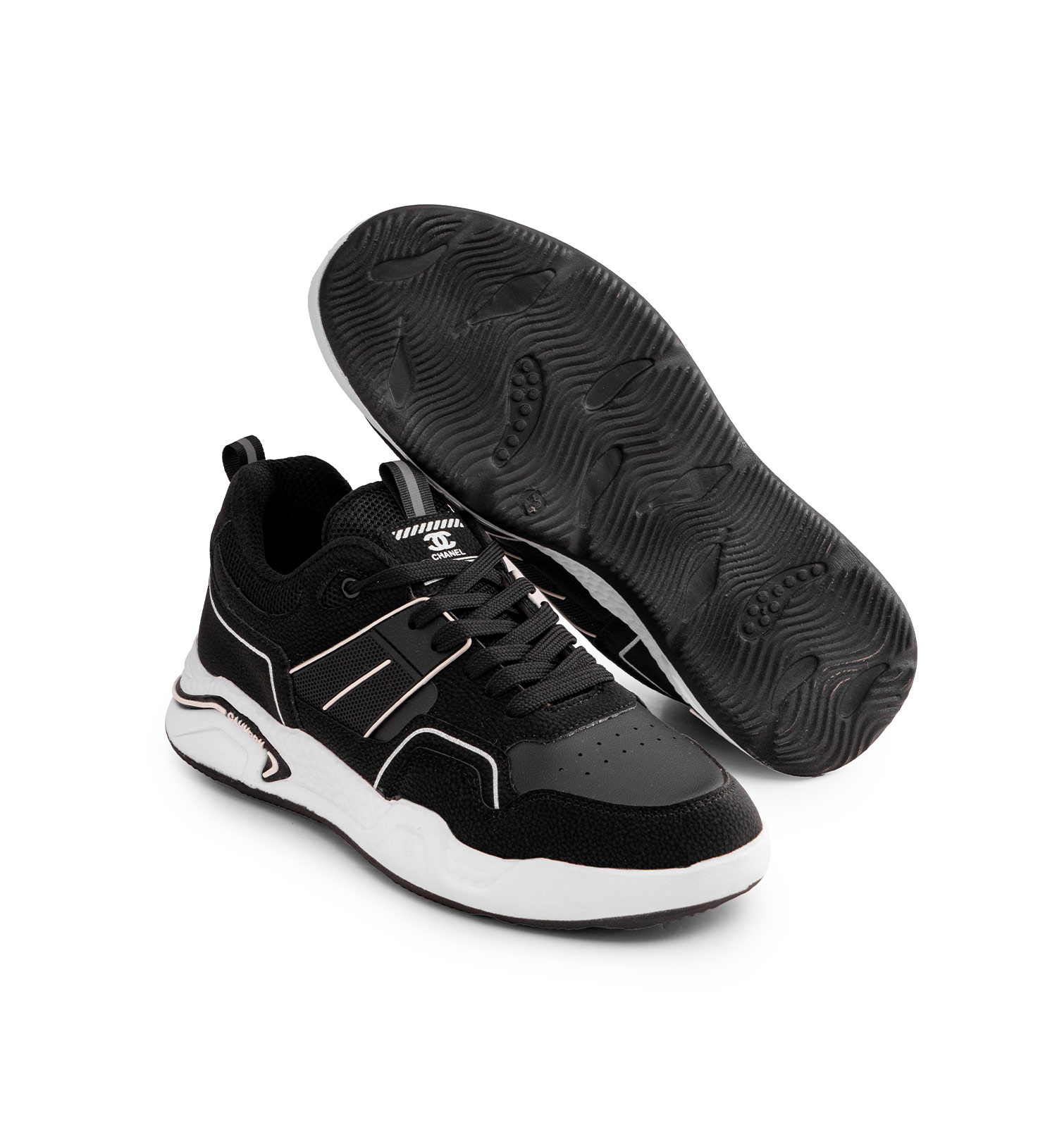 کفش اسپرت Chanel مردانه مشکی بندی مدل 49298