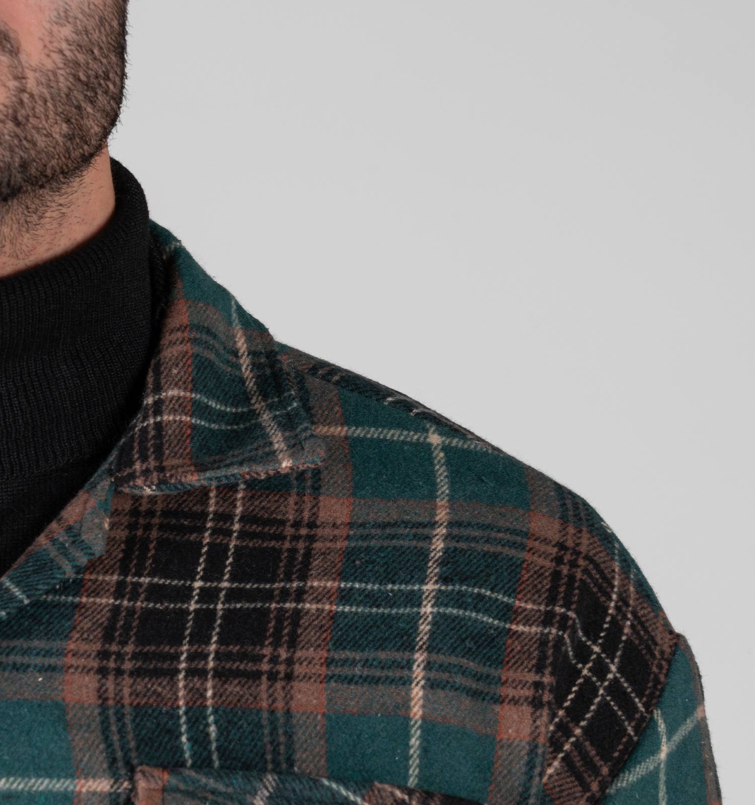 پیراهن اسپرت پشمی مردانه آستین بلند چهارخانه مدل 49338