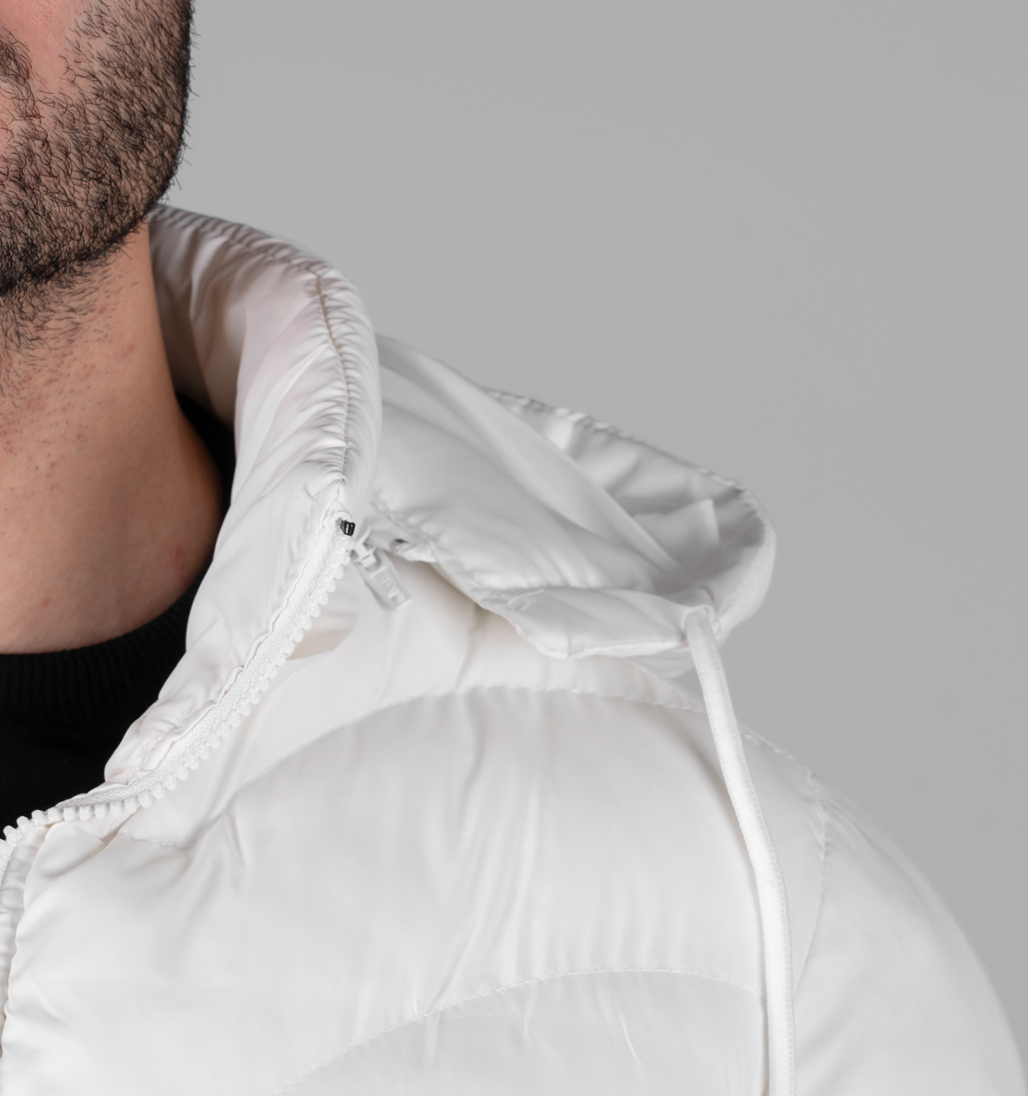 کاپشن اسپرت مردانه بادی سفید مدل 49281