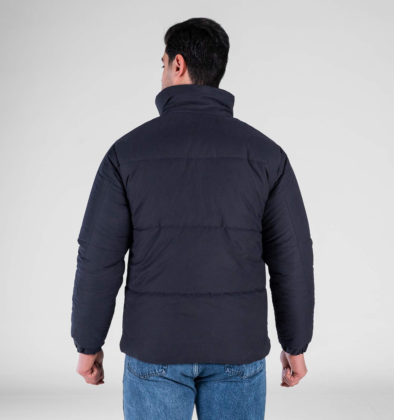 کاپشن اسپرت مموری مردانه بادی سرمه ای مدل 49255