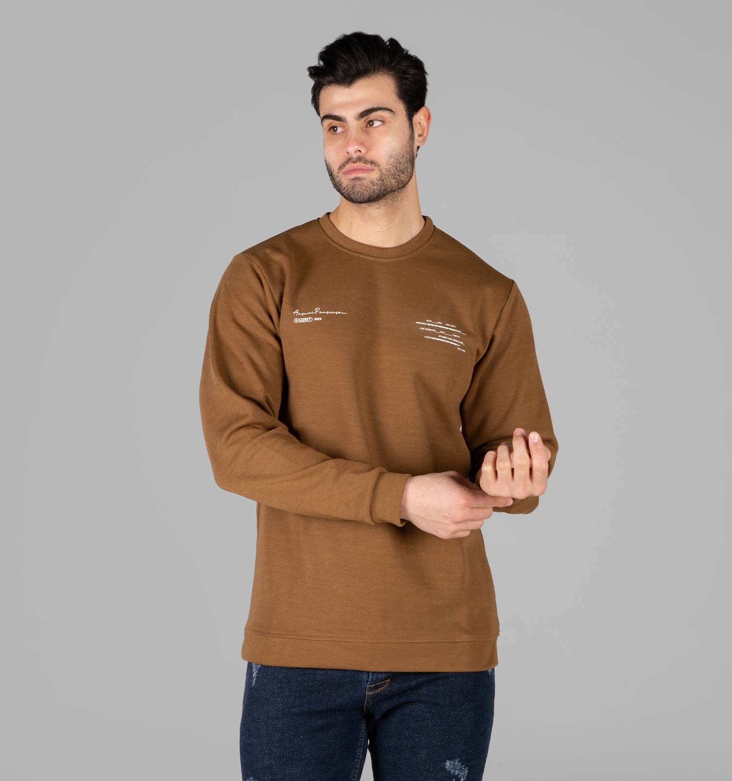 بلوز دورس مردانه یقه گرد طرحدار مدل 49327