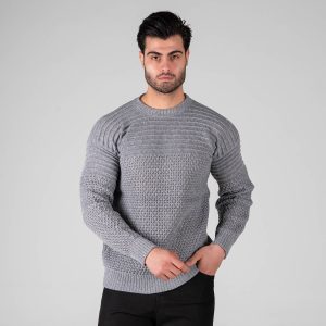 بافت مردانه یقه گرد فری سایز طرحدار مدل 49318