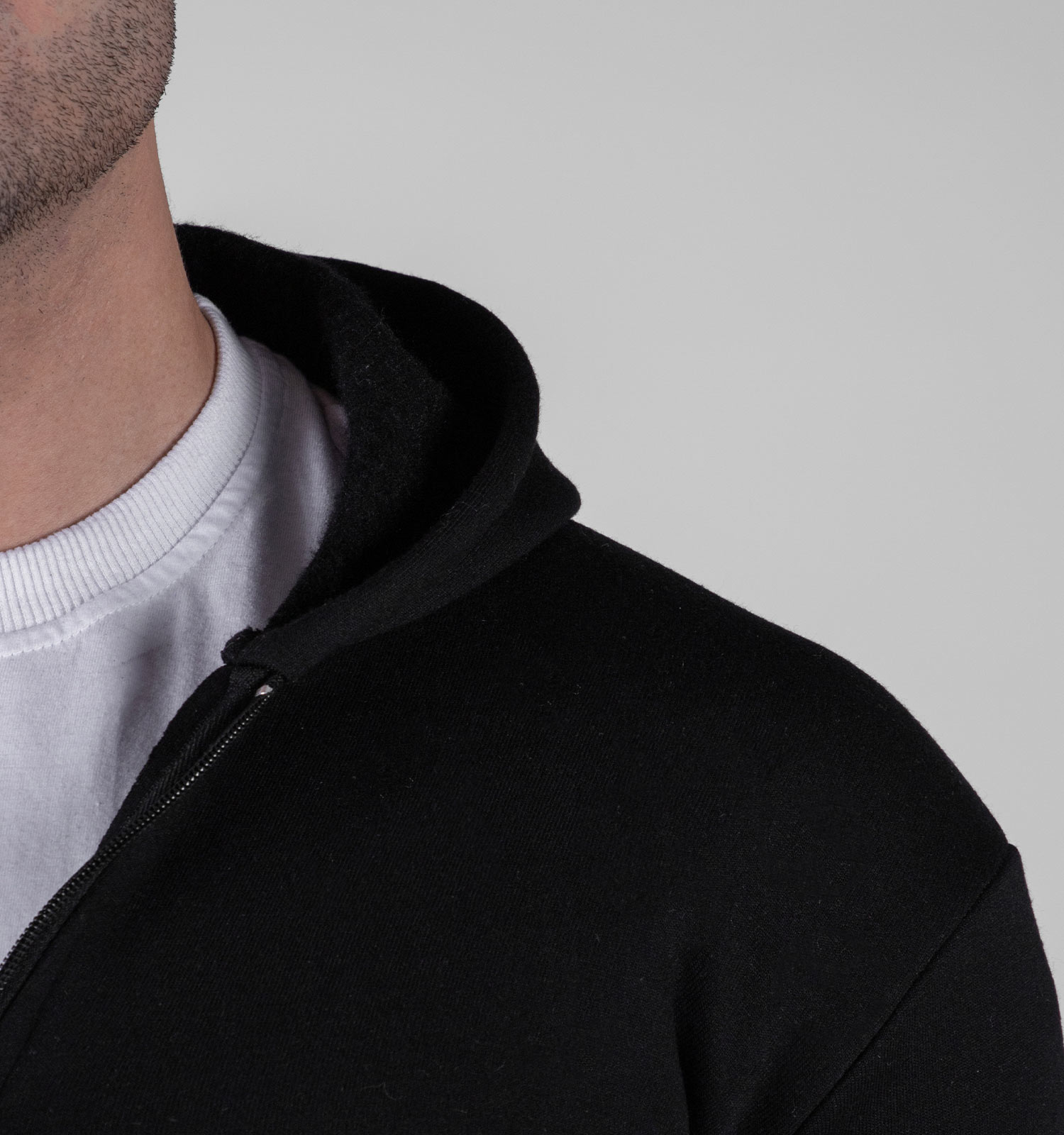 سویشرت کلاهدار مردانه مشکی ساده مدل 49207