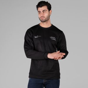 بلوز دورس مردانه یقه گرد مشکی طرحدار مدل 49331