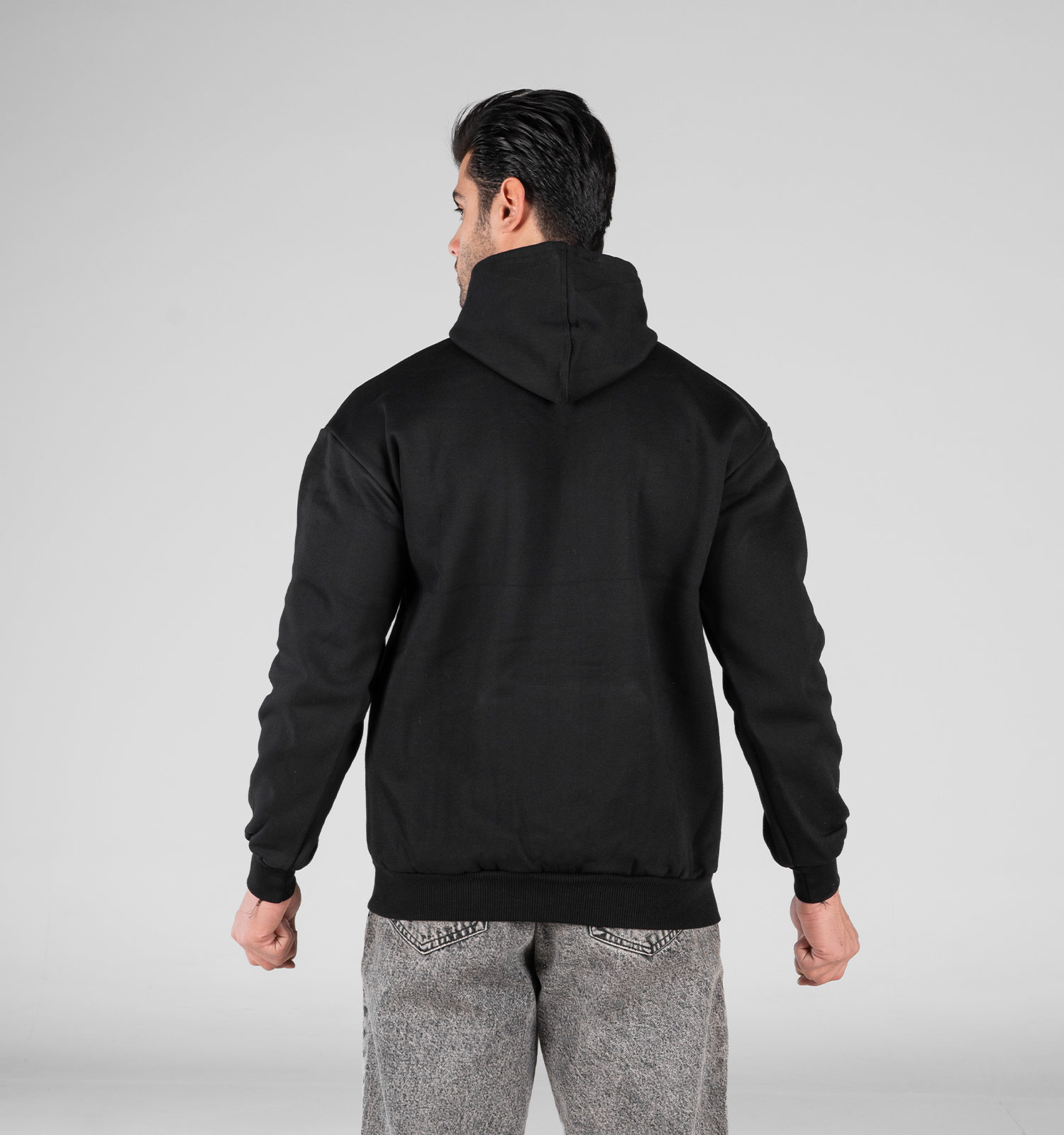 هودی مردانه کلاهدار مشکی Polo مدل 49077