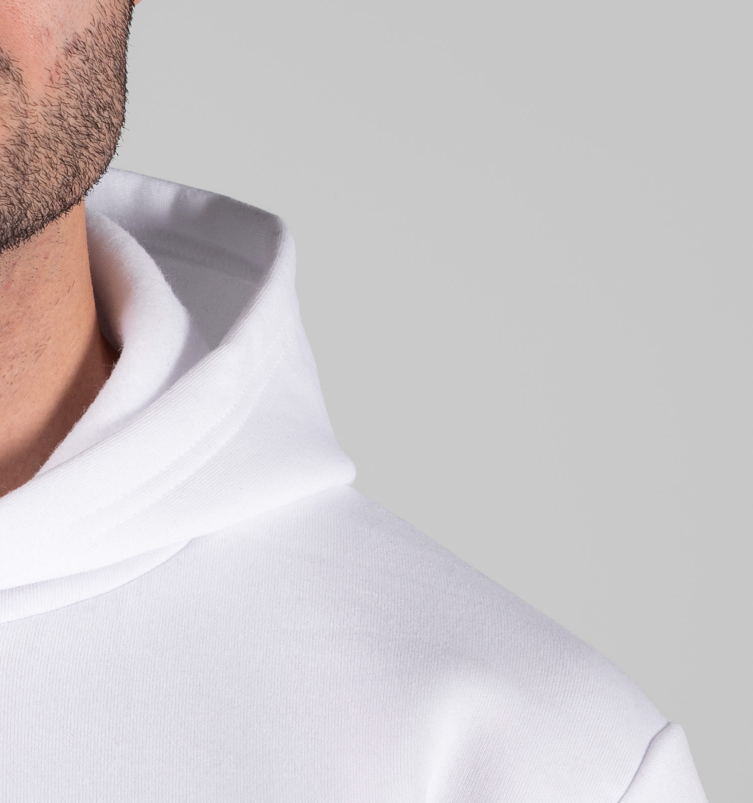 هودی مردانه کلاهدار سفید طرحدار مدل 49169