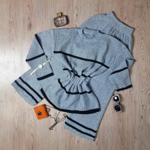 ست بلوز شلوار بافت زنانه Sita_Gray مدل 3858