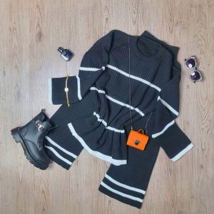 ست بلوز شلوار بافت زنانه Sita_Black مدل 3859