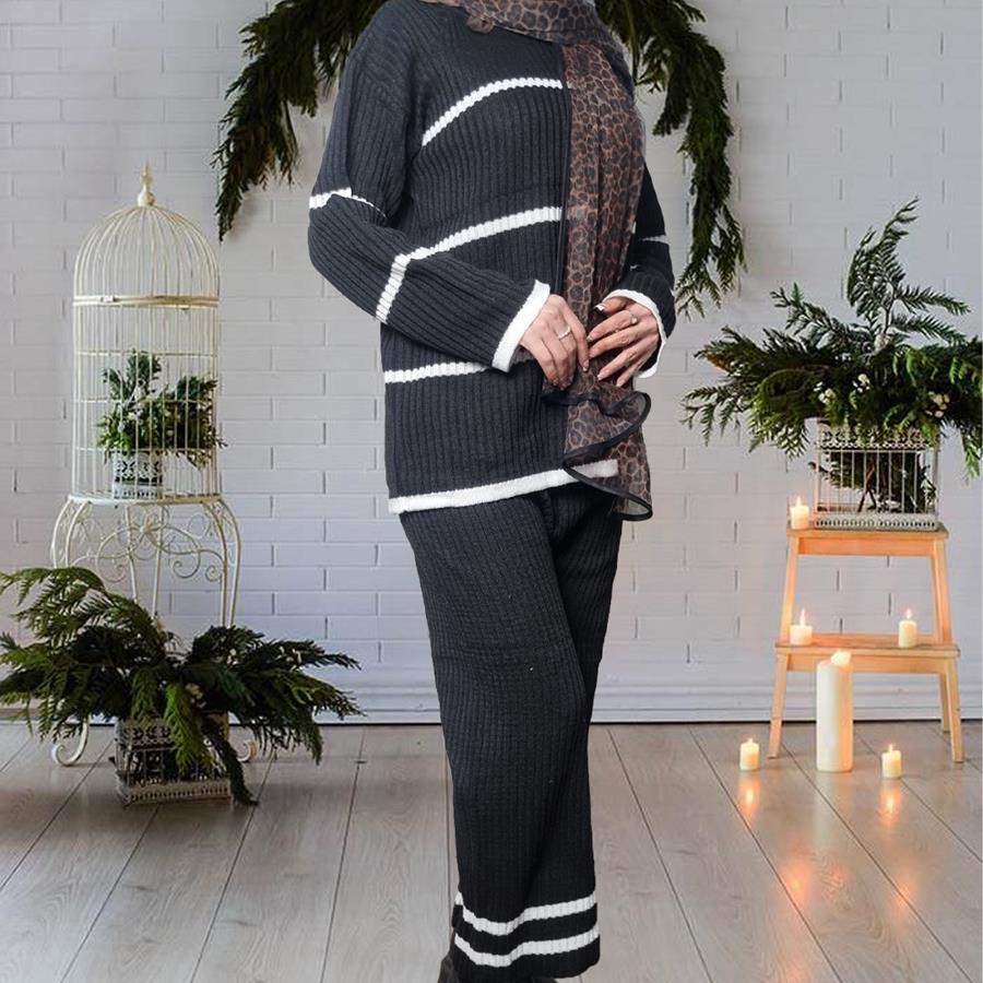 ست بلوز شلوار بافت زنانه Sita_Black مدل 3859