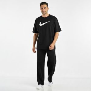 ست مردانه تیشرت شلوار لش Nike مشکی مدل 49455