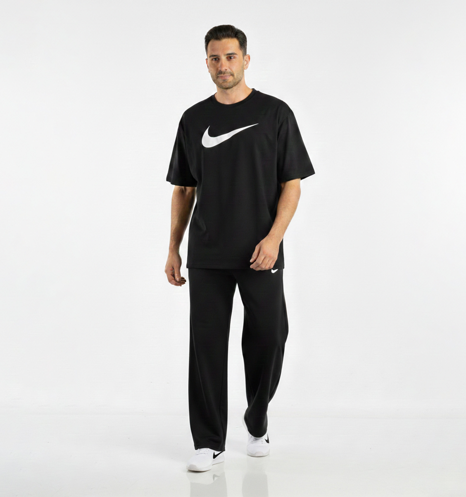 ست مردانه تیشرت شلوار لش Nike مشکی مدل 49455