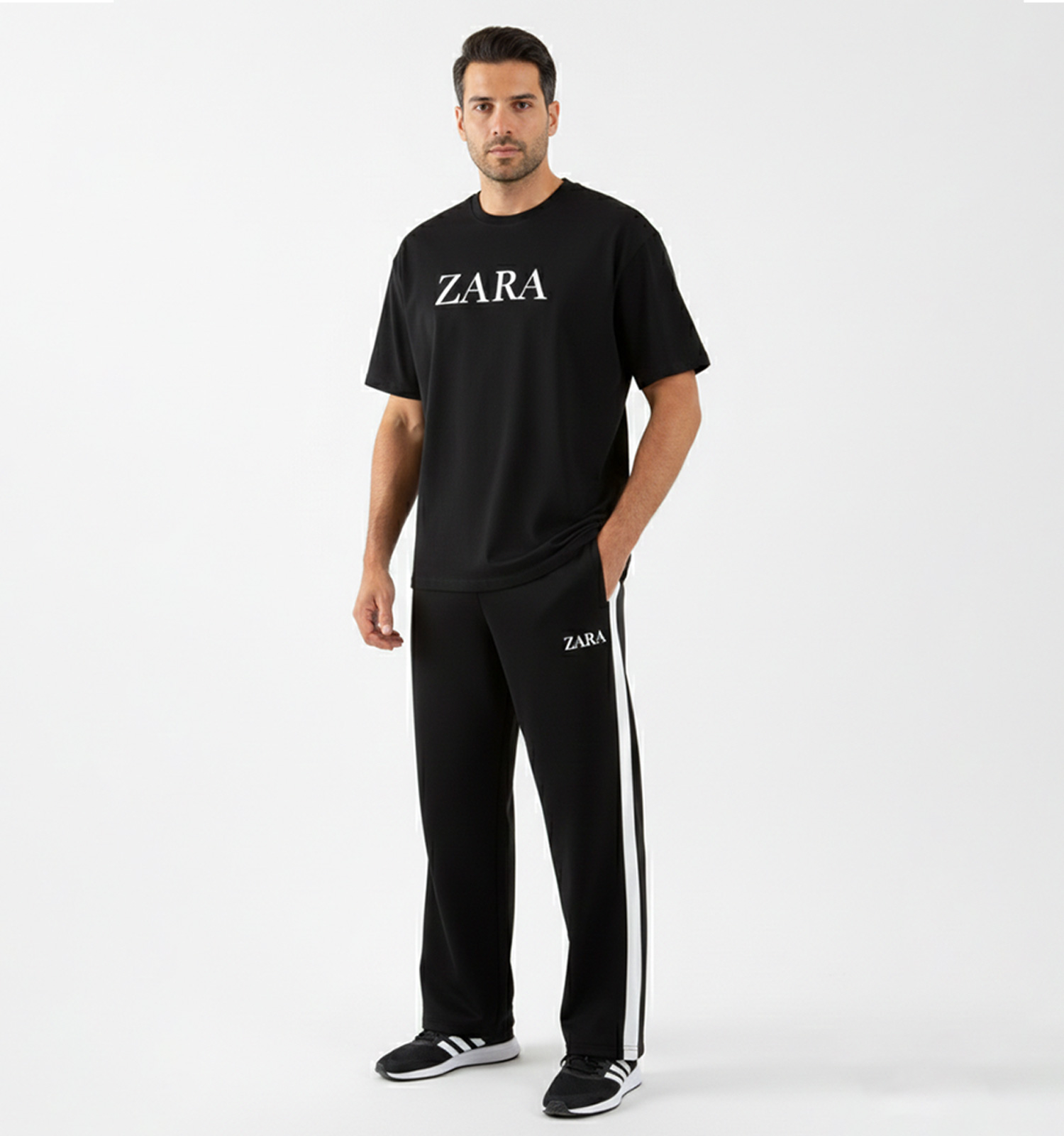 ست مردانه تیشرت شلوار لش Zara مدل 49453