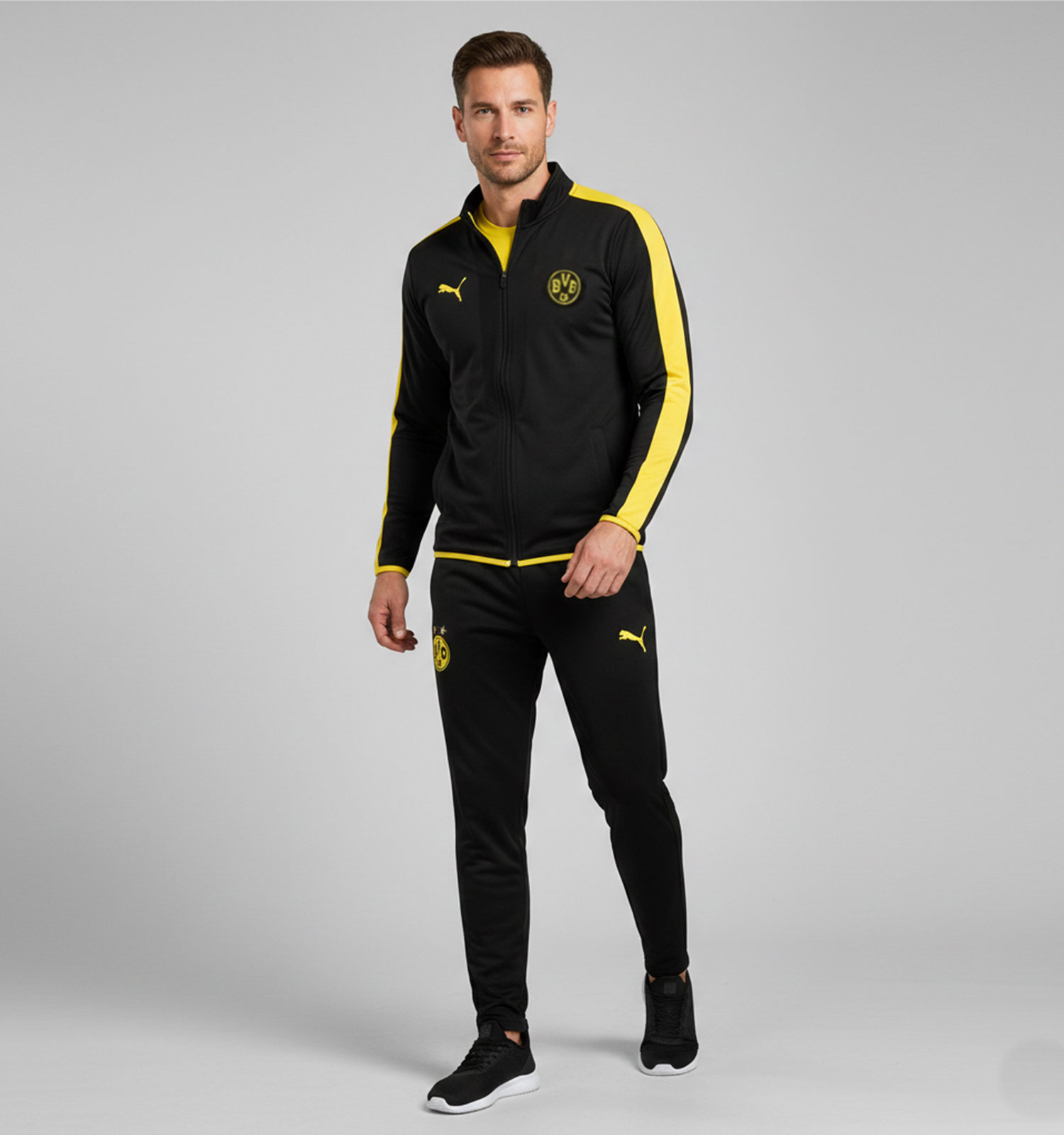 ست مردانه سویشرت شلوار Dortmund مشکی مدل 49378